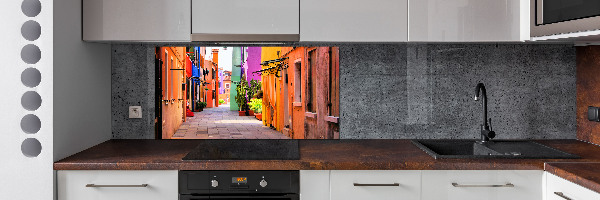 Rivestimento parete cucina con motivo Strade colorate