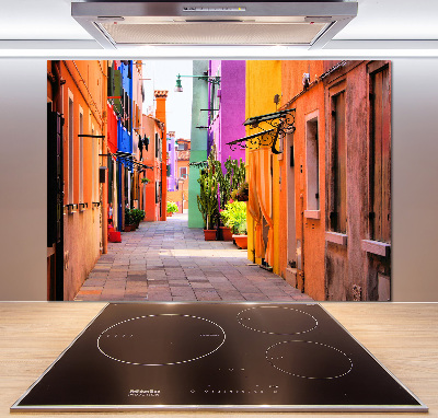 Rivestimento parete cucina con motivo Strade colorate