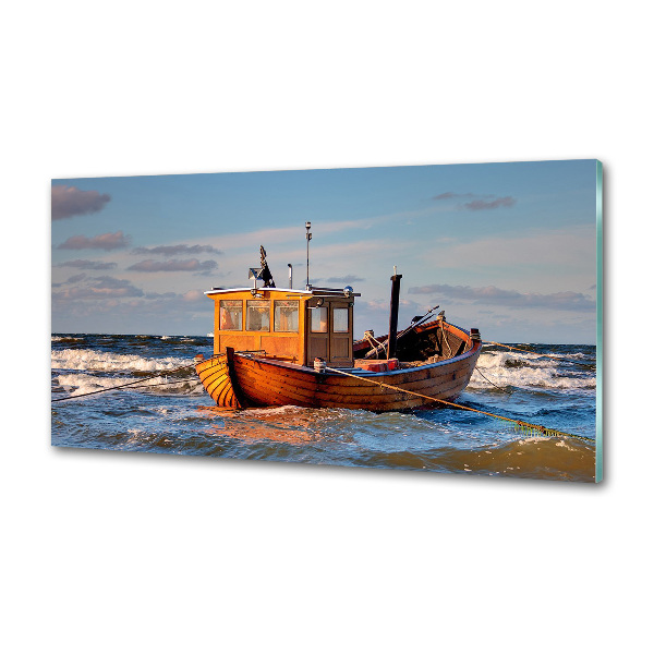 Rivestimento parete cucina a tema barca da pesca