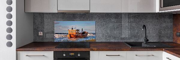 Rivestimento parete cucina a tema barca da pesca