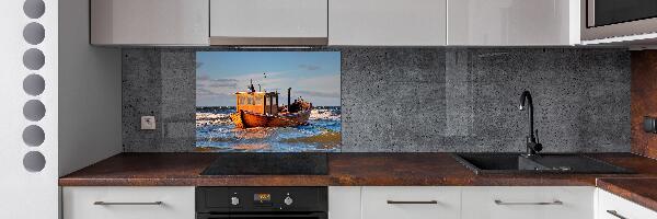 Rivestimento parete cucina a tema barca da pesca