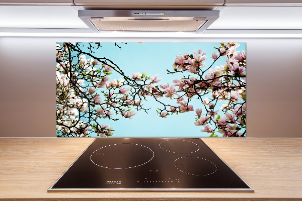 Pannello retrocucina con motivo fiori di magnolia