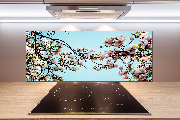 Pannello retrocucina con motivo fiori di magnolia