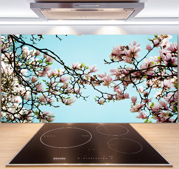 Pannello retrocucina con motivo fiori di magnolia