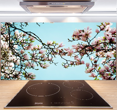Pannello retrocucina con motivo fiori di magnolia