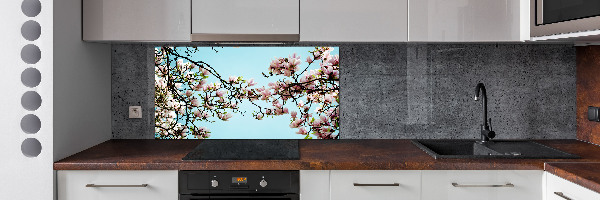 Pannello retrocucina con motivo fiori di magnolia