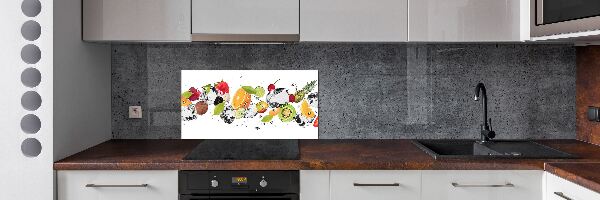 Pannello paraschizzi cucina con motivo di frutta e gocce d'acqua