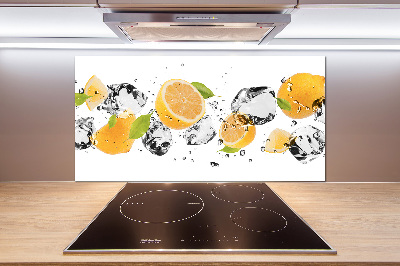 Pannello retrocucina con motivo limone e acqua