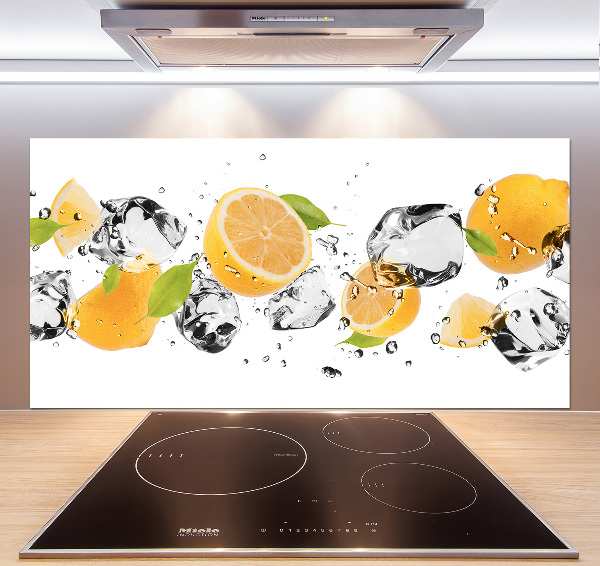 Pannello retrocucina con motivo limone e acqua