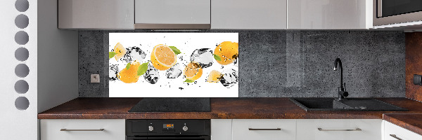 Pannello retrocucina con motivo limone e acqua