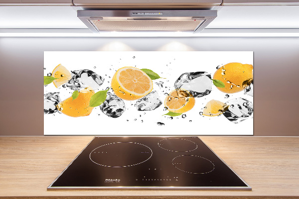 Pannello retrocucina con motivo limone e acqua