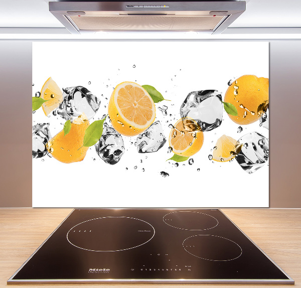 Pannello retrocucina con motivo limone e acqua