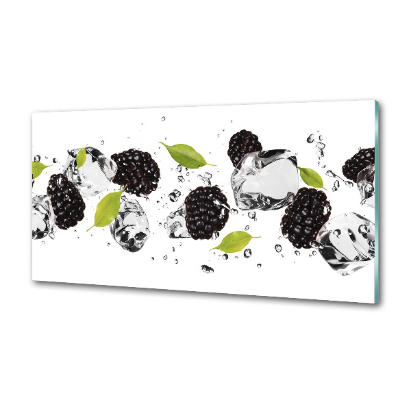 Rivestimento parete cucina con motivo ciliegie su sfondo acquatico