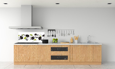 Rivestimento parete cucina con motivo ciliegie su sfondo acquatico