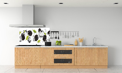 Rivestimento parete cucina con motivo ciliegie su sfondo acquatico