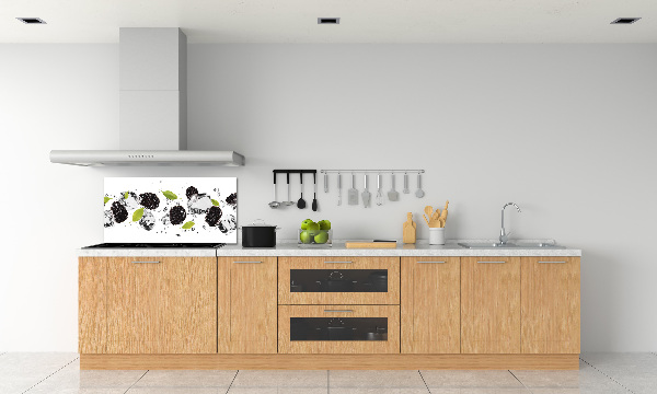 Rivestimento parete cucina con motivo ciliegie su sfondo acquatico