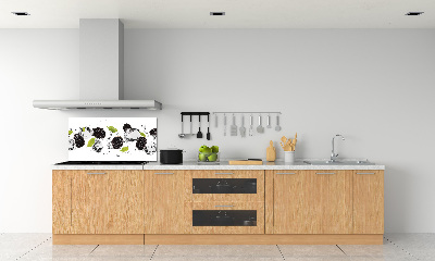 Rivestimento parete cucina con motivo ciliegie su sfondo acquatico