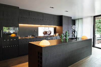 Rivestimento parete cucina con motivo cocco e acqua