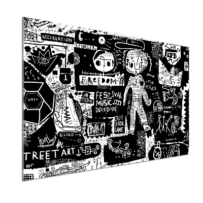 Rivestimento parete cucina con motivo graffiti