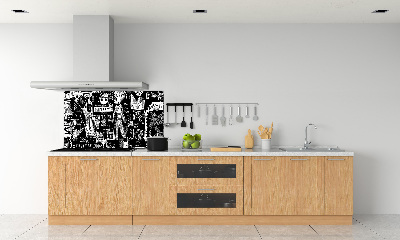 Rivestimento parete cucina con motivo graffiti