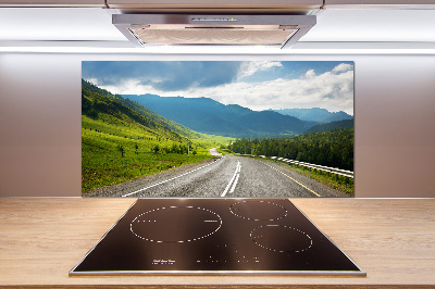 Rivestimento parete cucina con motivo Strada di montagna