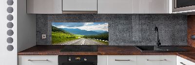 Rivestimento parete cucina con motivo Strada di montagna