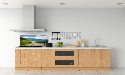 Rivestimento parete cucina con motivo Strada di montagna