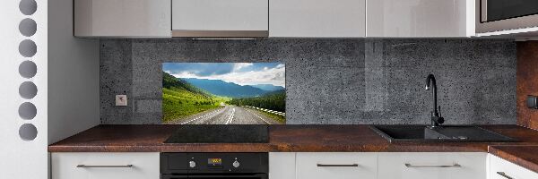 Rivestimento parete cucina con motivo Strada di montagna