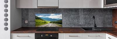 Rivestimento parete cucina con motivo Strada di montagna