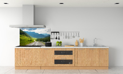 Rivestimento parete cucina con motivo Strada di montagna