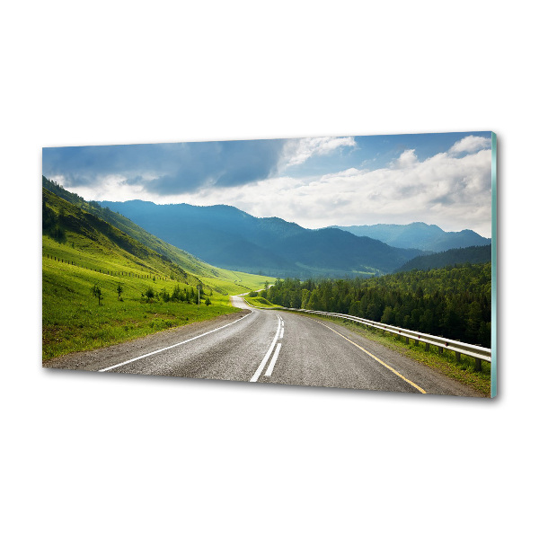 Rivestimento parete cucina con motivo Strada di montagna