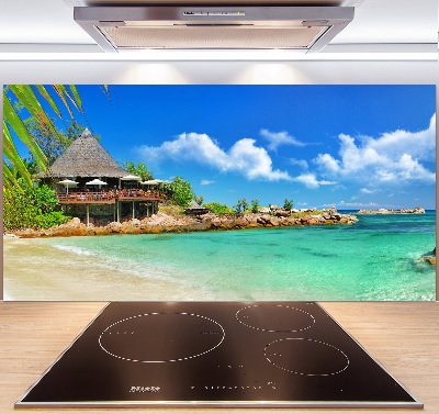 Pannello retrocucina con motivo Spiaggia delle Seychelles