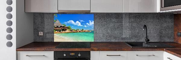 Pannello retrocucina con motivo Spiaggia delle Seychelles