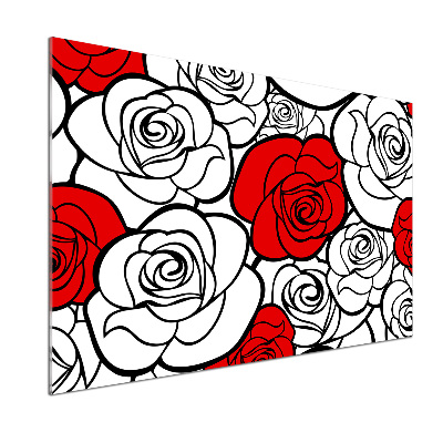 Pannello paraschizzi cucina con decorazione a motivo di rose