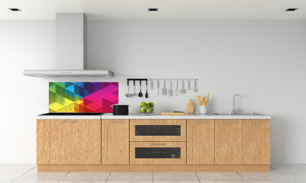 Rivestimento parete cucina con motivo geometrico come sfondo