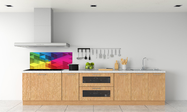 Rivestimento parete cucina con motivo geometrico come sfondo