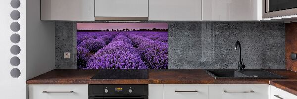 Pannello retrocucina con motivo a campo di lavanda