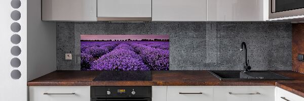 Pannello retrocucina con motivo a campo di lavanda