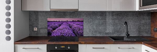 Pannello retrocucina con motivo a campo di lavanda
