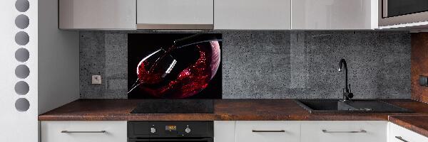 Pannello retrocucina con motivo colore vino rosso