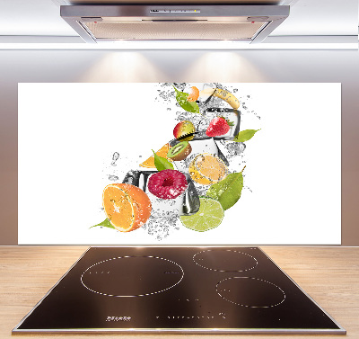 Rivestimento parete cucina con motivo di frutta e ghiaccio