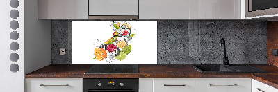 Rivestimento parete cucina con motivo di frutta e ghiaccio