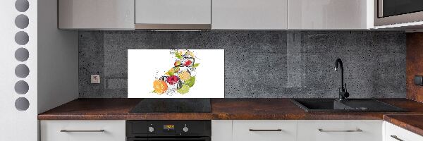 Rivestimento parete cucina con motivo di frutta e ghiaccio