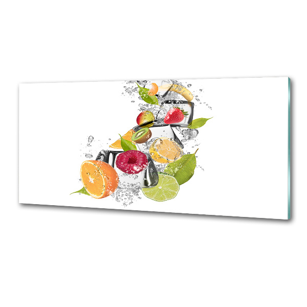 Rivestimento parete cucina con motivo di frutta e ghiaccio