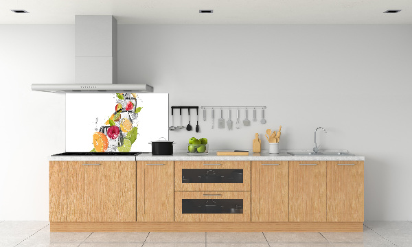 Rivestimento parete cucina con motivo di frutta e ghiaccio