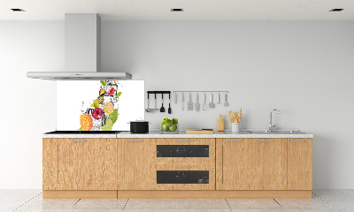 Rivestimento parete cucina con motivo di frutta e ghiaccio