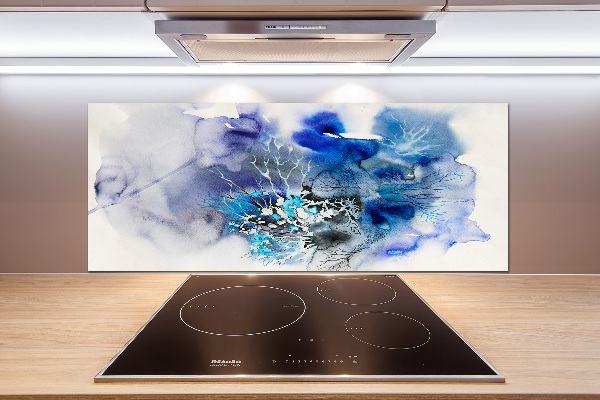 Rivestimento parete cucina con motivo di fiori astratti