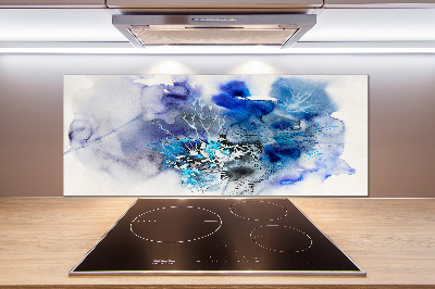 Rivestimento parete cucina con motivo di fiori astratti