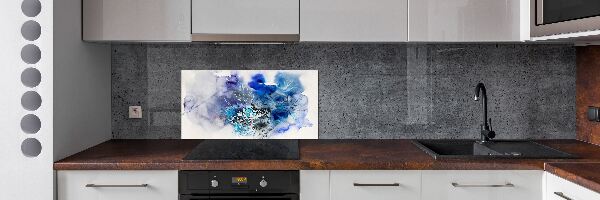 Rivestimento parete cucina con motivo di fiori astratti