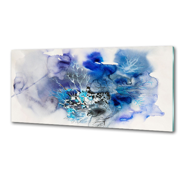 Rivestimento parete cucina con motivo di fiori astratti